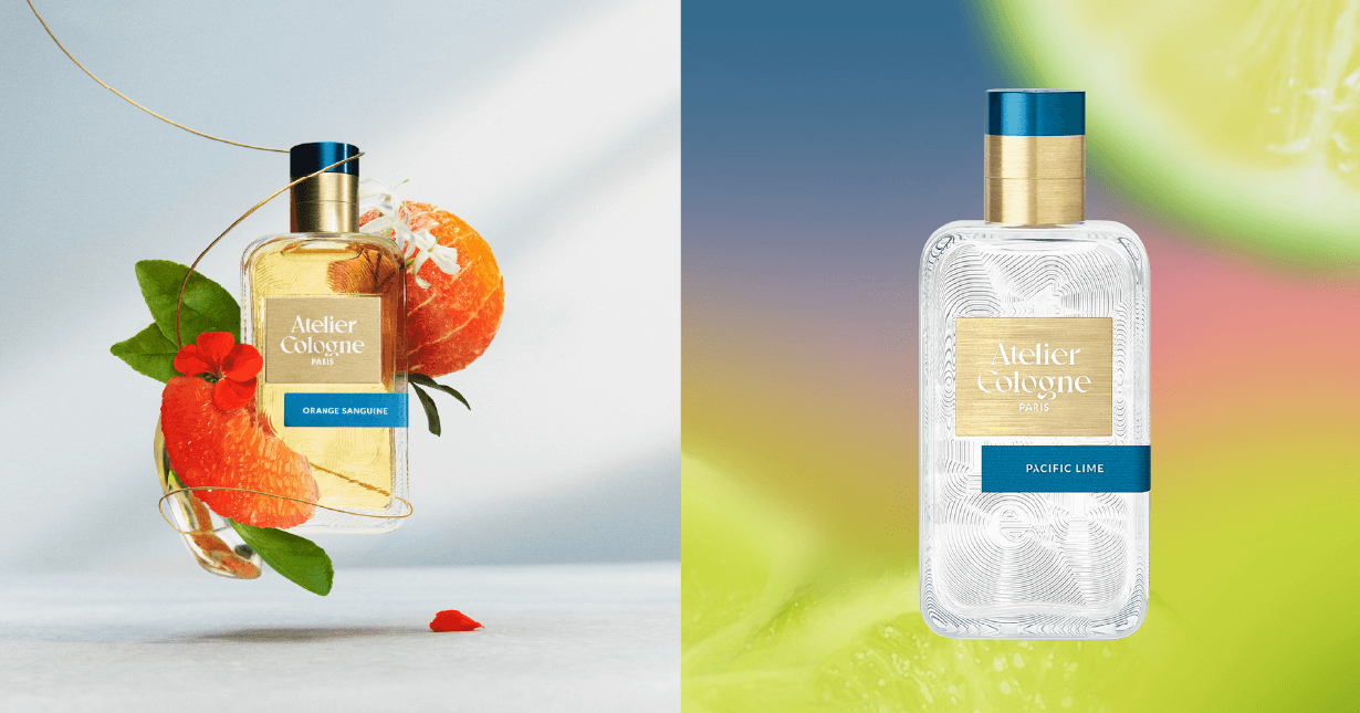Atelier Cologne 精醇系列「赤霞橘光」和「海風青檸」香水展示圖
